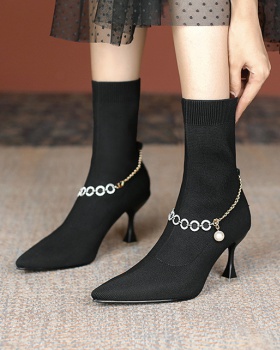 Fashionable pointed high-heeled shoes Casual fashion boots