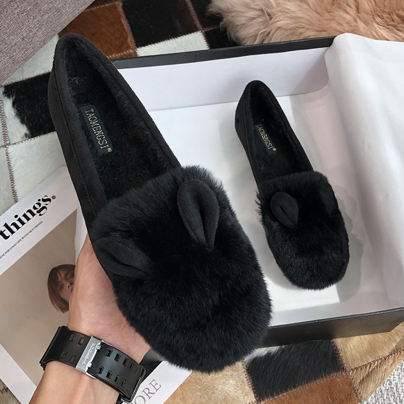 Cartoon rabbit cotton shoes lovely couples winter slippers
