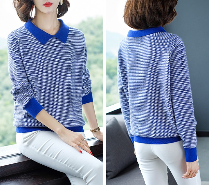 Knitted tops all-match bottoming shirt for women