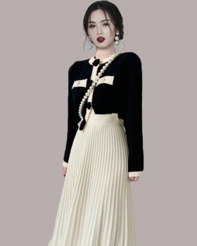 Stereoscopic sweater fashion skirt 2pcs set