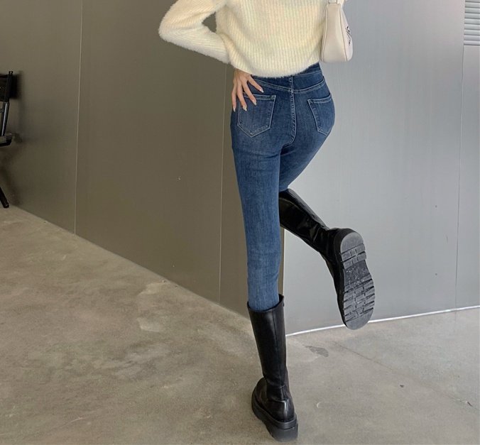 Korean style jeans slim pencil pants for women