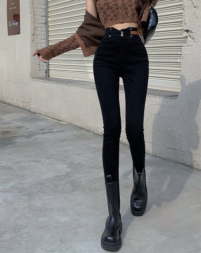 Korean style jeans slim pencil pants for women
