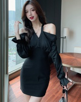 Pseudo-two package hip fashion strapless spring dress
