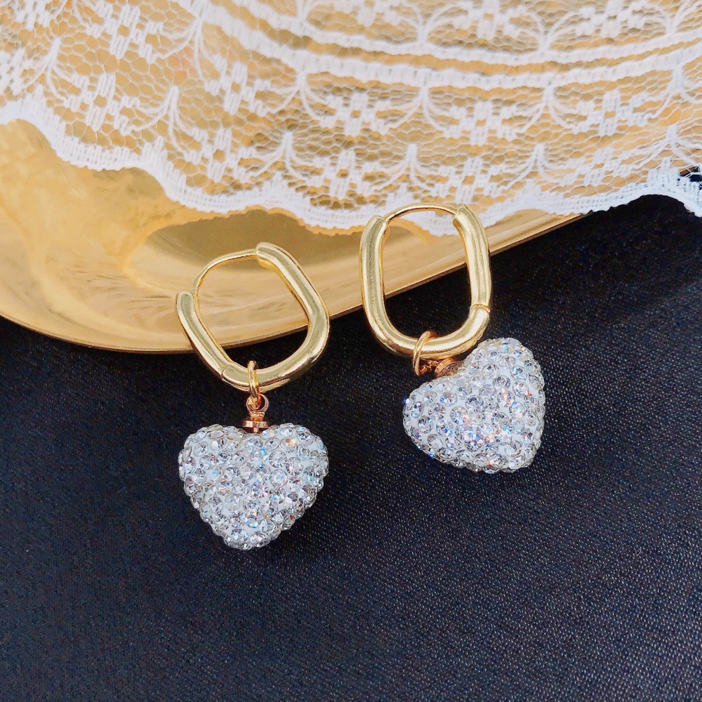 Heart stud earrings antique silver earrings for women