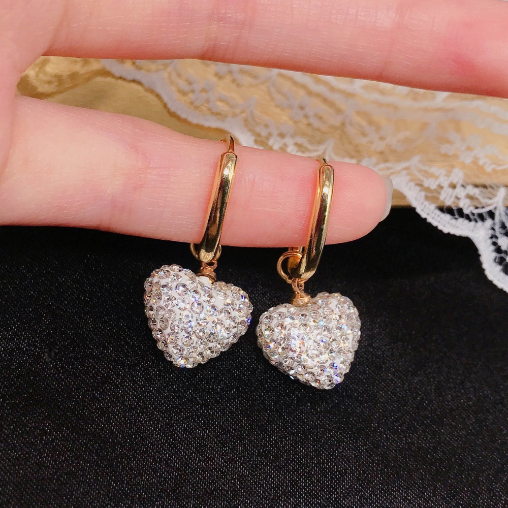 Heart stud earrings antique silver earrings for women