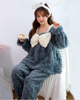 Thermal thick winter pajamas 2pcs set for women