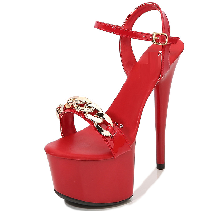 Summer high-heeled sandals antiskid thick crust shoes