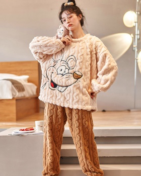 Coral velvet pajamas 2pcs set for women