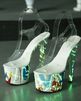 Very high high-heeled shoes fluorescent sandals