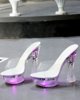 Catwalk steel slippers model high-heeled shoes for women