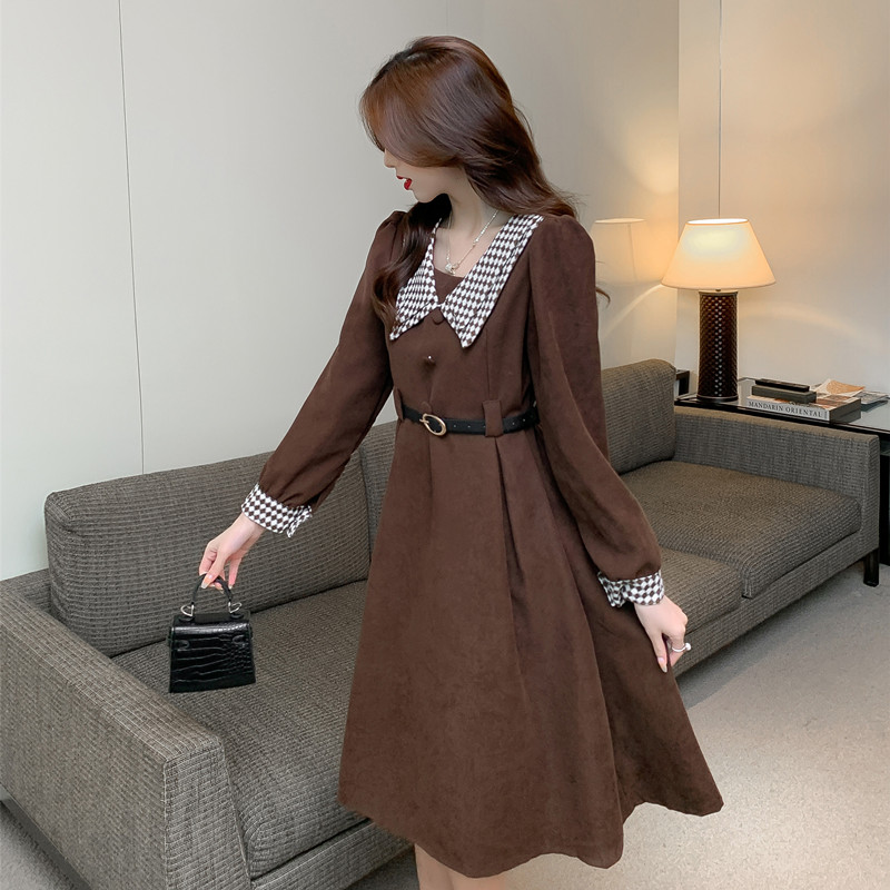 Autumn winter retro spring and autumn long sleeve dress for women