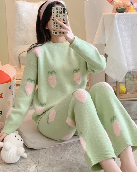 Thermal coral velvet sweet lovely pajamas a set for women