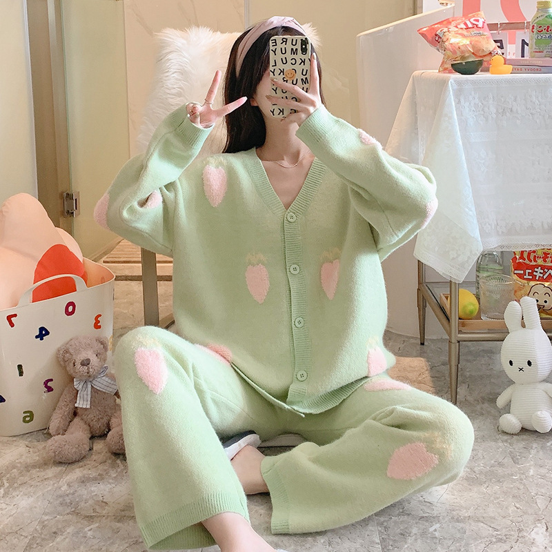 Sweet thick soft pajamas a set for women