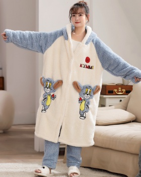 Homewear nightgown autumn and winter pajamas a set