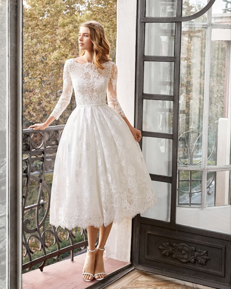 Autumn and winter long sleeve wedding dress slim dress