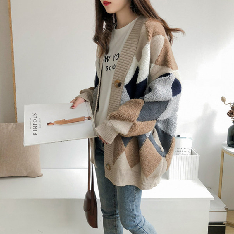 Loose Korean style coat knitted lazy cardigan