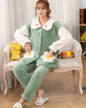 Plus velvet flannel lovely pajamas a set