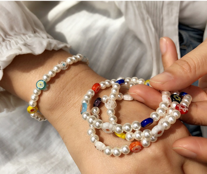 Flowers student bracelets elasticity wristband for women
