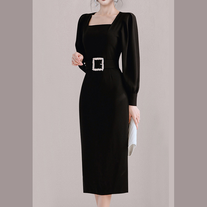 Long slim dress elegant autumn long dress for women