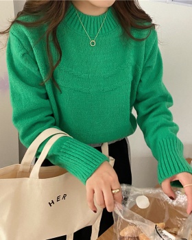 Knitted pullover round neck Korean style sweater