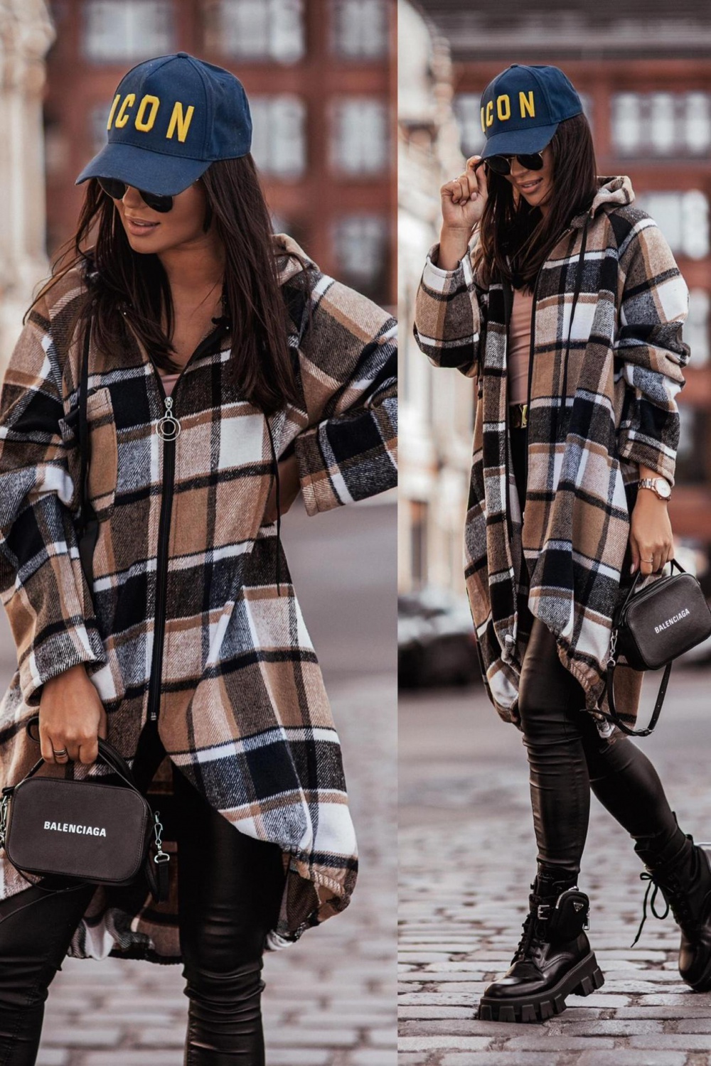 Hooded zip tops European style Casual coat for women
