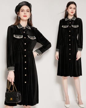 Fashion and elegant temperament dress black shirt
