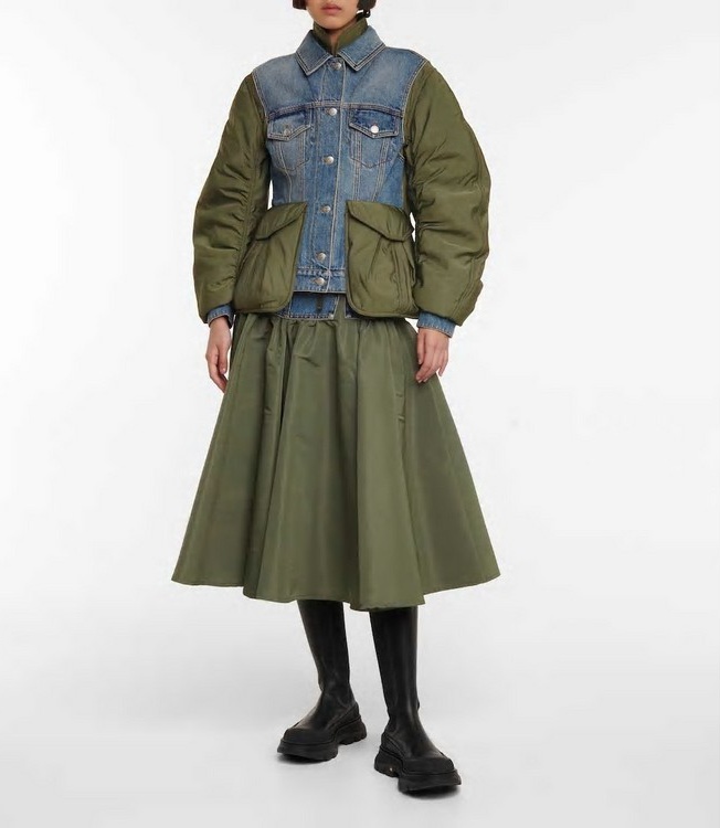 Mixed colors jacket European style cotton coat for women
