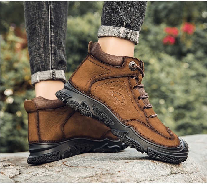 Retro work clothing British style boots for men