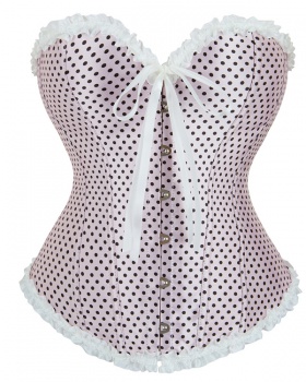 Fold polka dot long European style corset for women