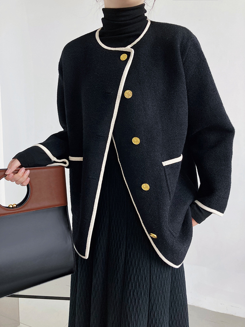 Short fashion and elegant woolen coat winter overcoat for women