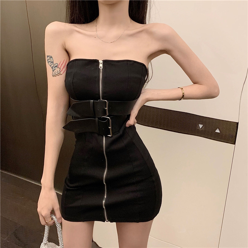 Autumn and winter bottoming belt sexy pinched waist dress