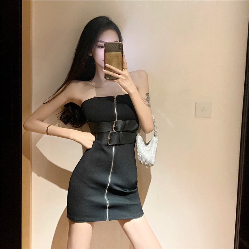 Autumn and winter bottoming belt sexy pinched waist dress