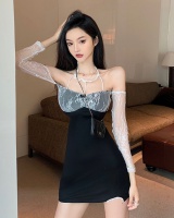 Slim halter sling lace winter sexy dress