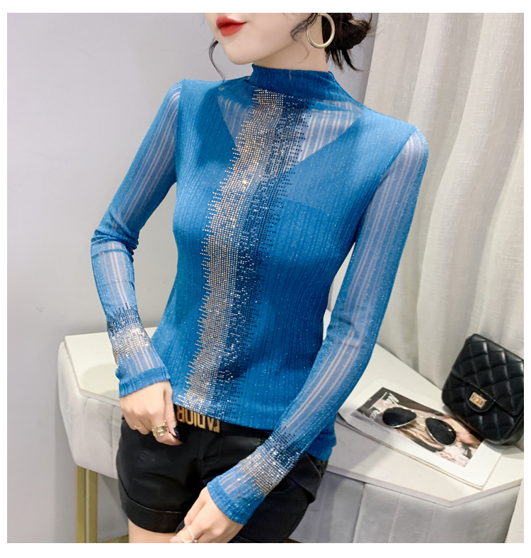 Gauze bottoming shirt thermal tops for women