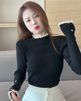Conventional winter tops half high collar sweater for women
