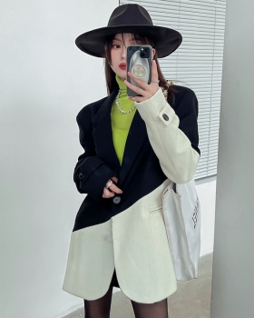 Retro Korean style coat mixed colors business suit 2pcs set