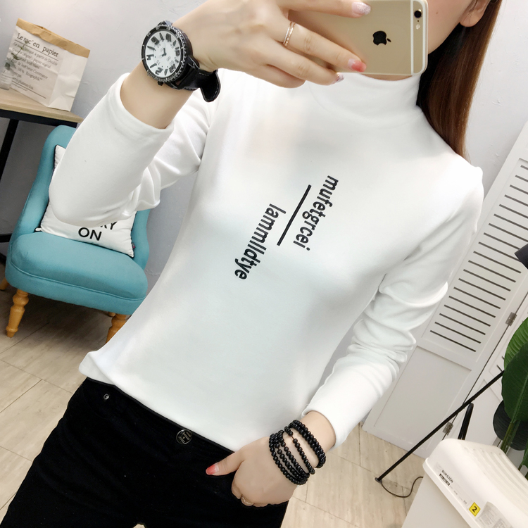 Plus velvet thick T-shirt slim bottoming shirt for women