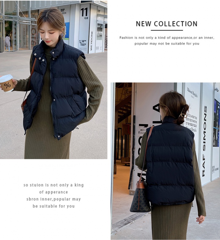 Loose commuting waistcoat high collar Korean style vest