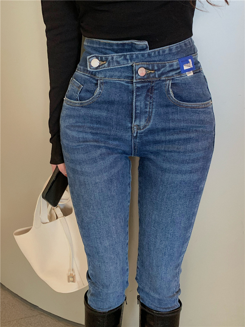 Tight pencil pants high waist jeans for women