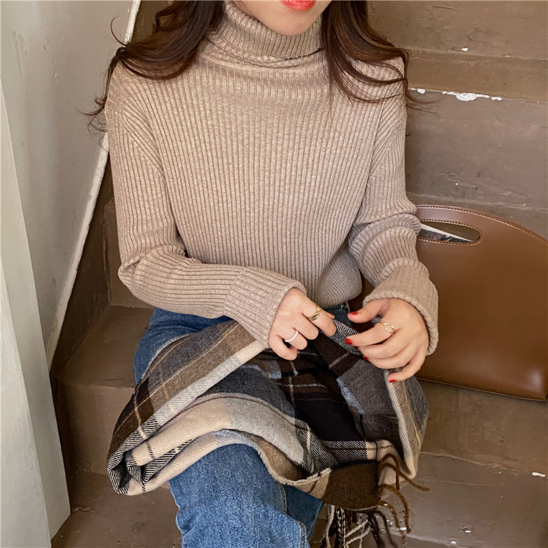 High collar loose slim autumn and winter knitted sweater