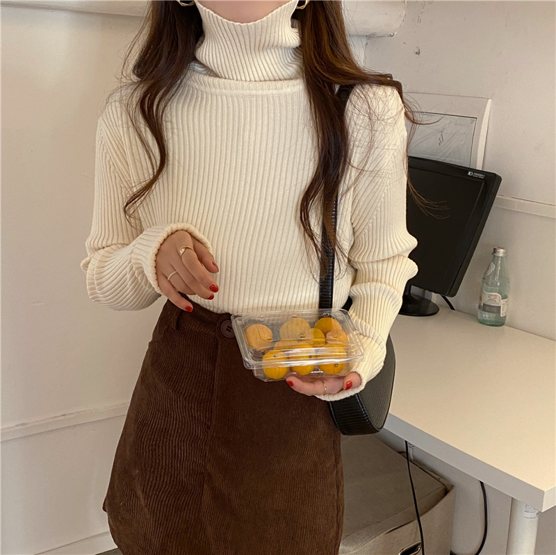 High collar loose slim autumn and winter knitted sweater