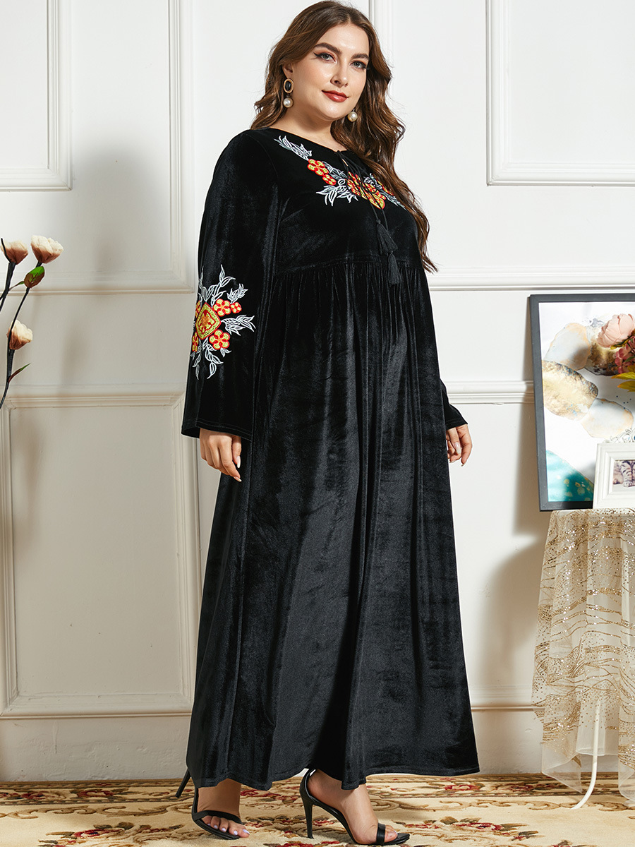 Casual long dress national style robe for women