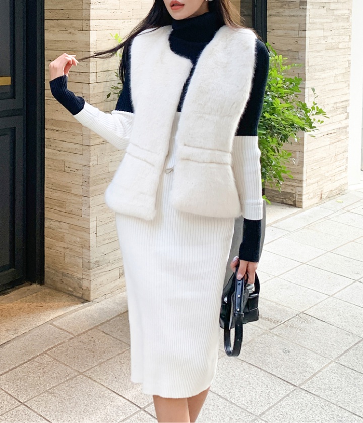 Knitted temperament sweater Korean style winter dress