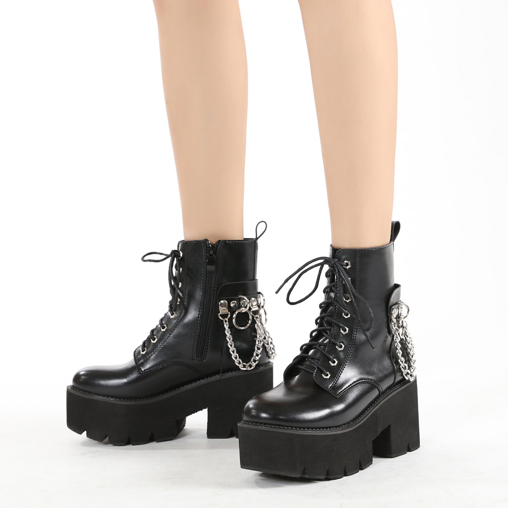 Thick crust European style short boots for women