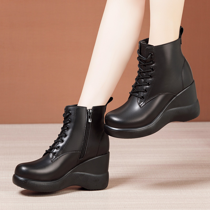 Frenum slipsole half Boots high-heeled martin boots for women