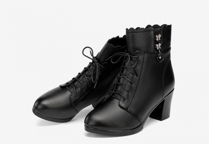 High-heeled all-match boots thick short boots for women