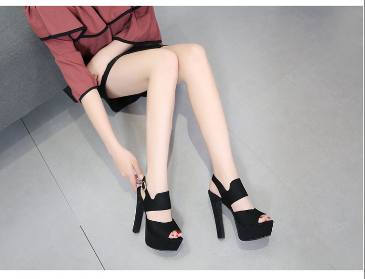 High-heeled thick shoes summer fish mouth platform for women