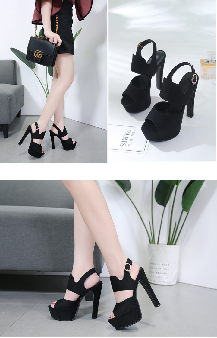 High-heeled thick shoes summer fish mouth platform for women