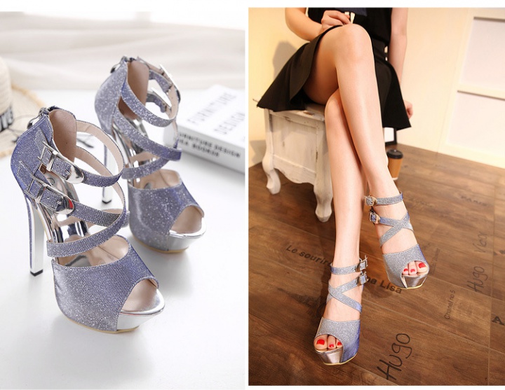 Cingulate summer shoes sequins fish mouth sandals for women