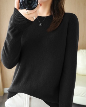 Long sleeve round neck sweater slim pullover tops for women